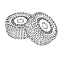 MJXS-16300C MJX Buggy tyres [16300C] MJX