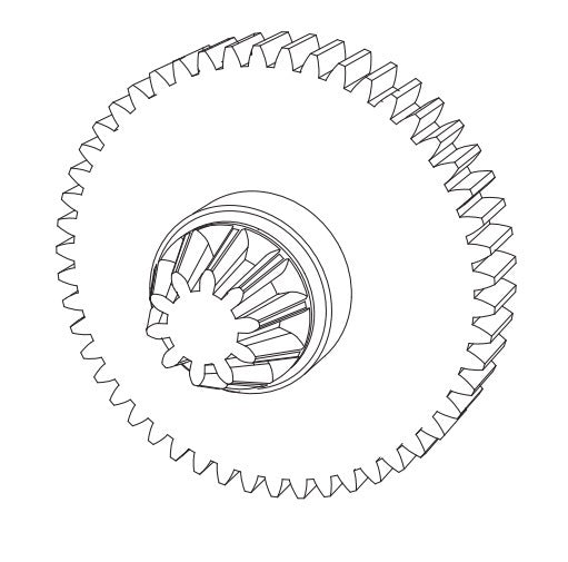 MJXS-16401Y MJX Spur Gear Assembly (Machined Metal) [16401Y]