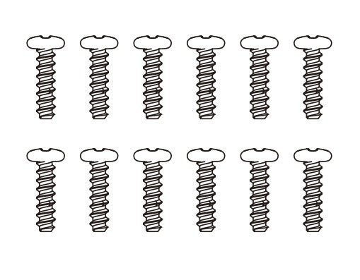 MJXS-M2666 MJX Round Head Flat Tail Screws (12Pcs) MJX