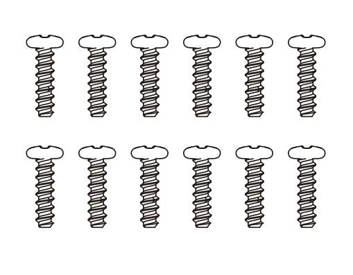 MJXS-M2666 MJX Round Head Flat Tail Screws (12Pcs)