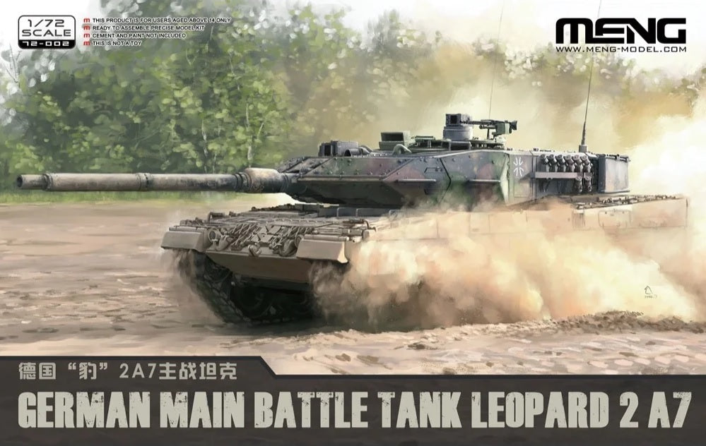 MM-72-002 Meng 1/72 German Main Battle Tank Leopard 2 A7 Plastic Model Kit Meng