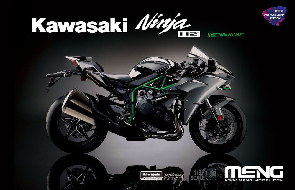MM-MT-002s Meng 1/9 Kawasaki Ninja H2 (Pre-coloured Edition) Plastic Model Kit Meng