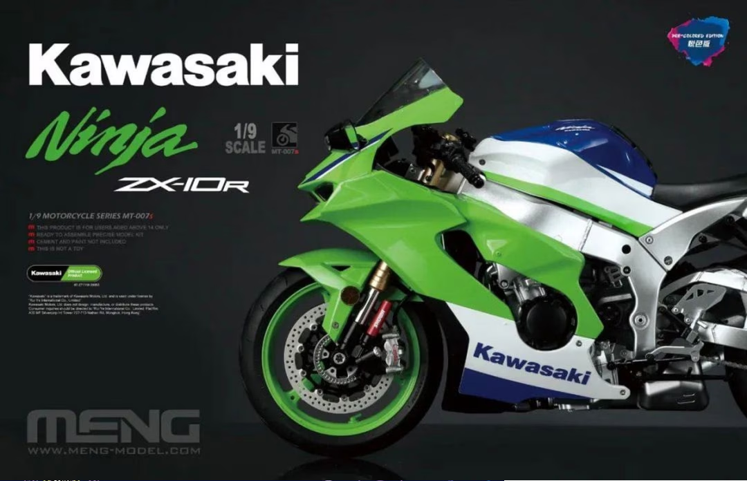 Meng 1/9 Kawasaki ZX-10R (Pre-coloured Edition) Plastic Model Kit