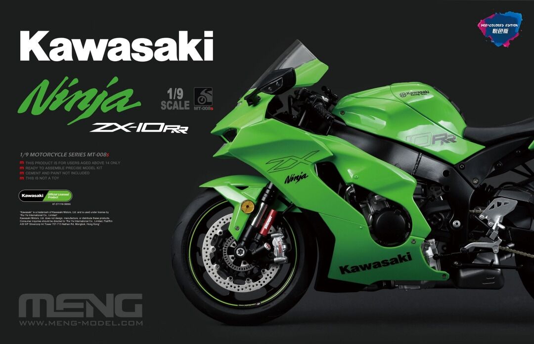 Meng 1/9 Kawasaki Ninja ZX-10RR (Pre-colored Edition) Plastic Model Kit