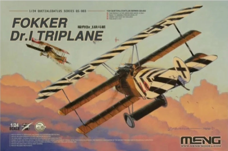 MM-QS-003 Meng 1/24 Fokker Dr.I Triplane Plastic Model Kit Meng