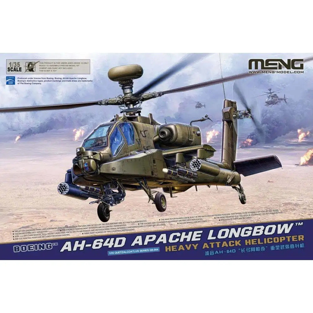 MM-QS-004 Meng 1/35 Boeing AH-64D Apache Longbow Heavy Attack Helicopter Plastic Model Kit Meng