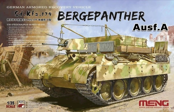 MM-SS-015 Meng 1/35 German Armored Recovery Vehicle Sd.Kfz.179 Bergepanther Ausf.A Plastic Model Kit Meng