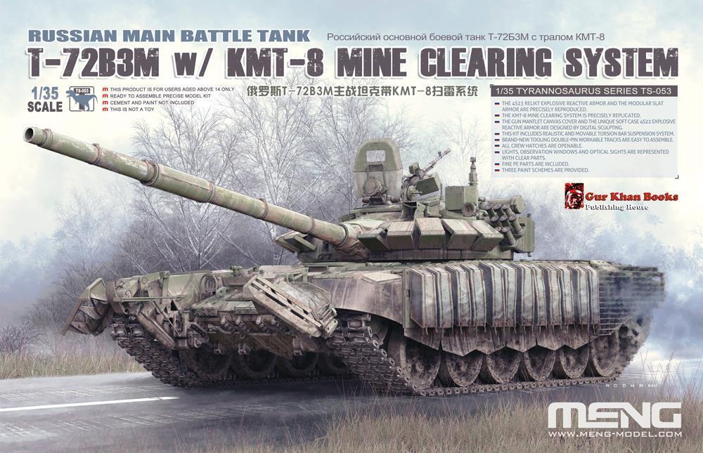MM-TS-053 Meng 1/35 Russian Main Battle Tank T-72B3M w/ KMT-8 Mine Clearing System Plastic Model Kit Meng