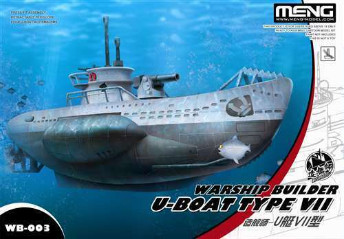 MM-WB-003 Meng Warship Builder  U-Boat Type VII (Cartoon Model) Plastic Model Kit Meng