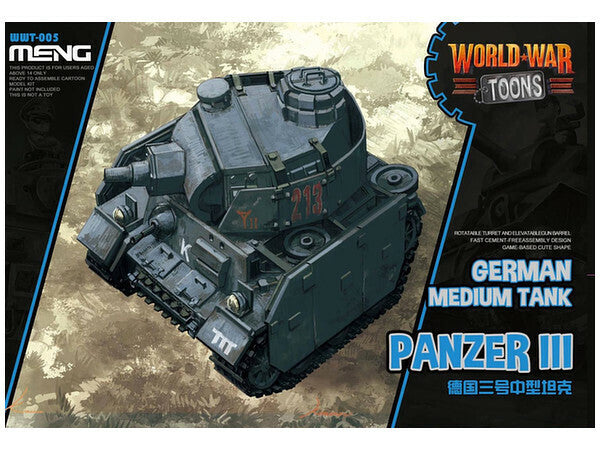 MM-WWT-005 Meng German Medium Tank Panzer III (Cartoon Model) Plastic Model Kit Meng