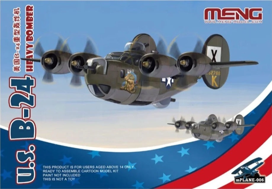 MM-mPLANE-006 Meng U.S. B-24 Heavy Bomber (Cartoon Model) Plastic Model Kit Meng
