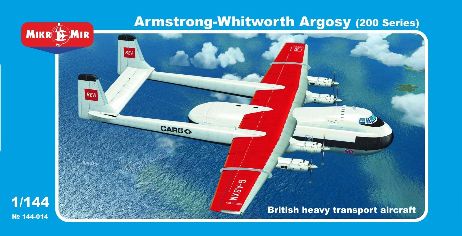 MM144-014 Micromir 1/144 British heavy transport aircraft ARGOSY (200 series ) Plastic Model Kit Micromir