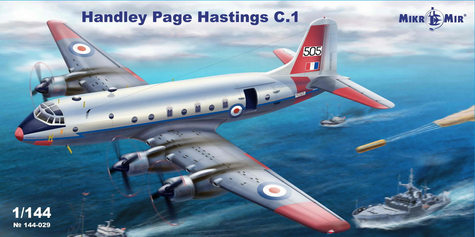 MM144-029 Mikromir 1/144 Handley Page Hastings Plastic Model Kit Micromir