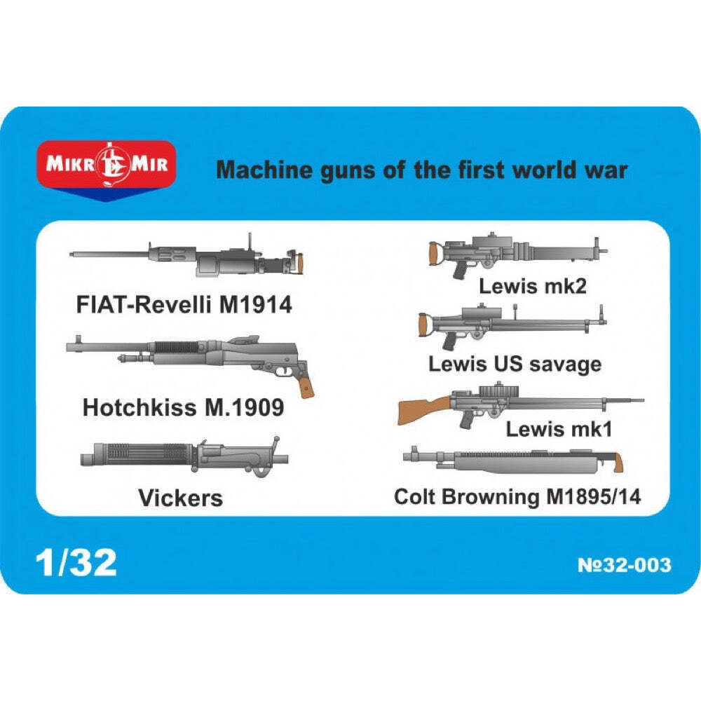 MM32-003 Micromir 1/32 Machine gun of the first world war Plastic Model Kit Micromir
