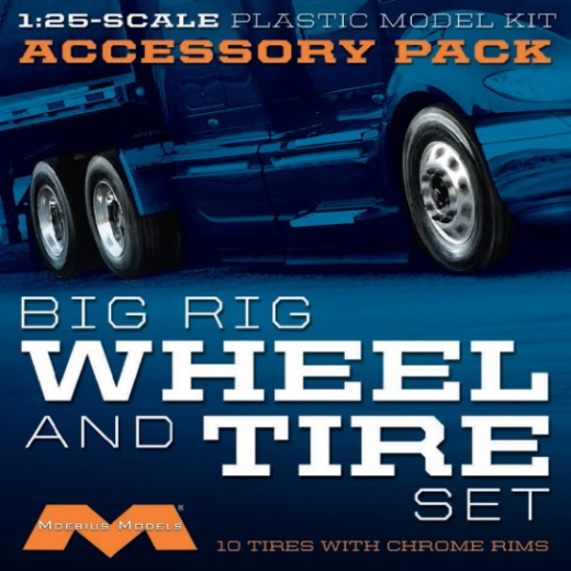 MO1010 Moebius 1/25 Semi Wheels/Tires (10pk) Plastic Model Kit [1010] Moebius