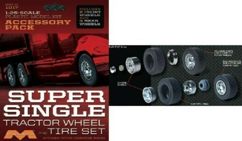 MO1017 Moebius 1/25 Super Single Tractor Wheel & Tire Set Plastic Model Kit Moebius