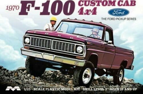 MO1230 Moebius 1/25 1970 F-100 Ford Custom Cab Truck Plastic Model Kit [1230] Moebius