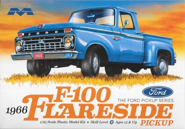 MO1232 Moebius 1/25 1966 Ford F-100 Flareside Pickup Plastic Model Kit [1232] Moebius