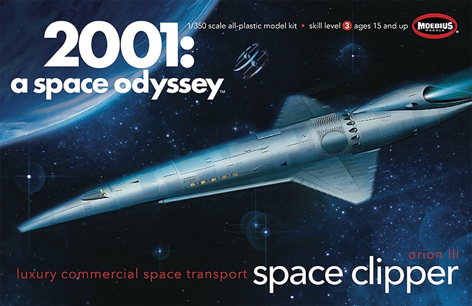 MO2001-12 Moebius 1/350 2001: A Space Odyssey: Space Clipper Orion Plastic Model Kit [2001-12] Moebius