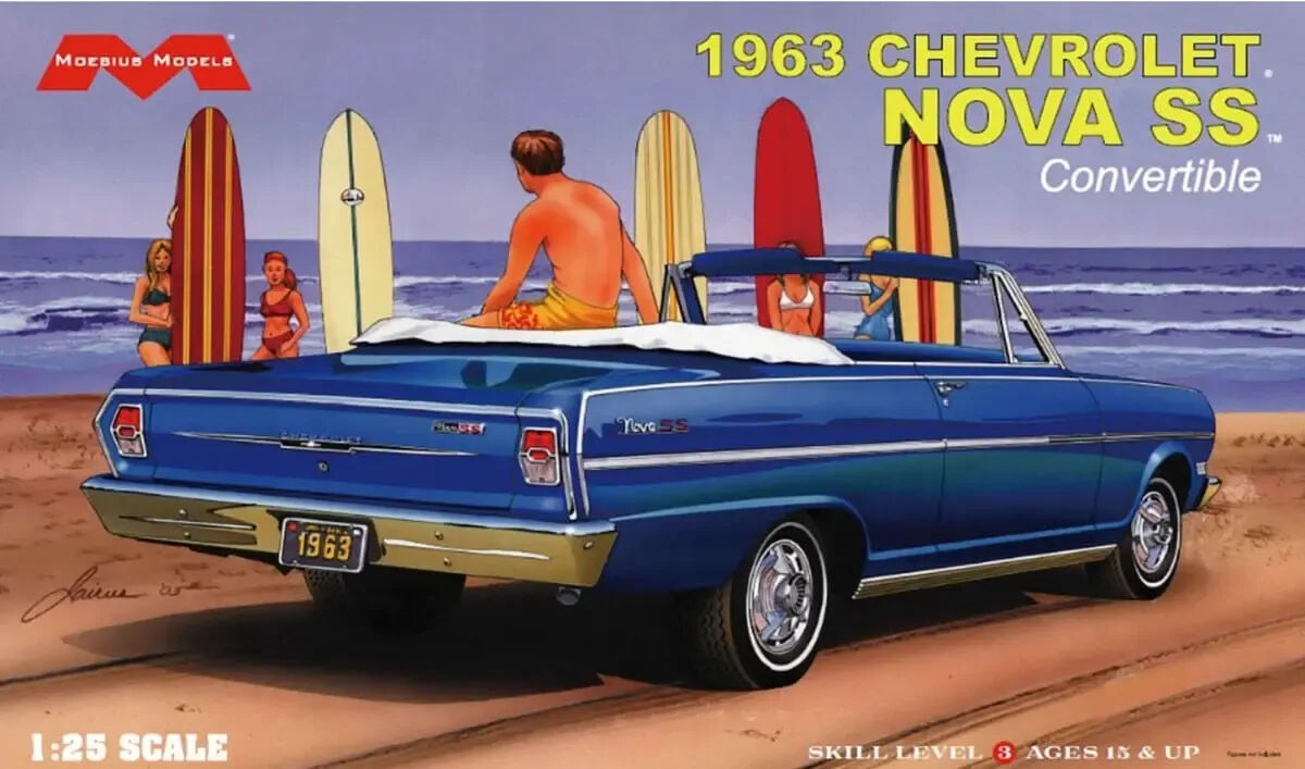 Moebius 1/25 1963 Chevrolet Nova SS Convertible Plastic Model Kit