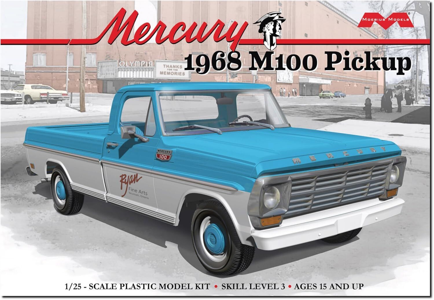 Moebius 1/25 1968 Mercury M100 Pickup Plastic Model Kit
