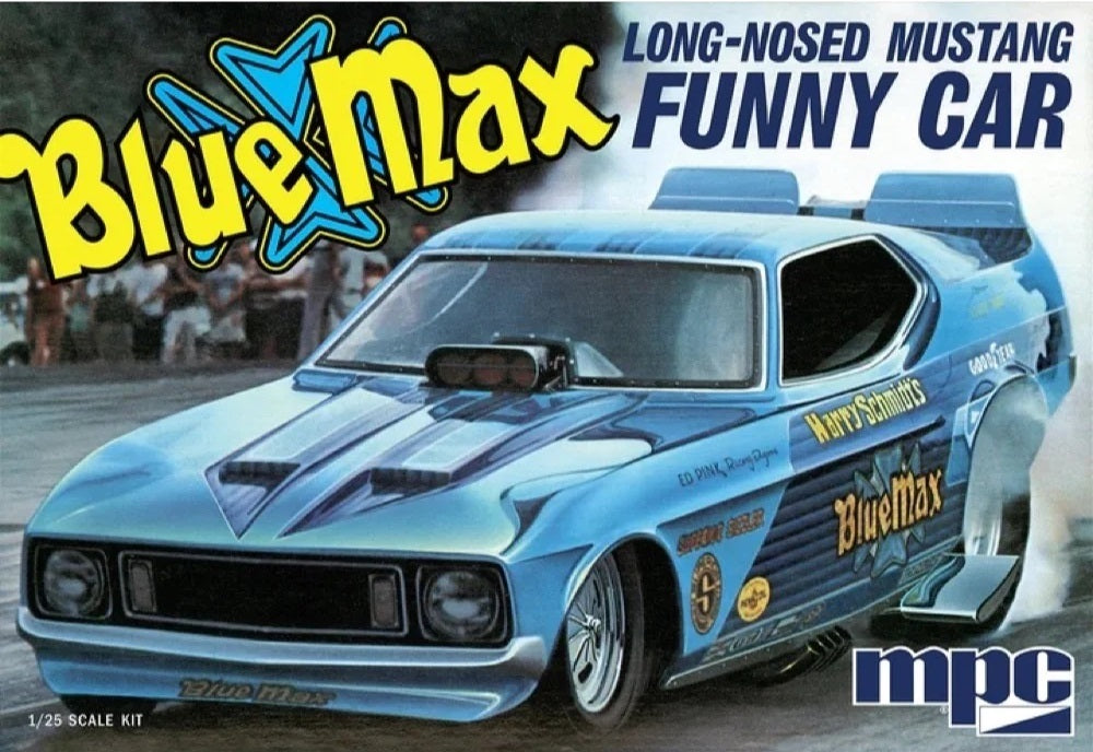 MPC930 MPC 1/25 Blue Max Long Nose Mustang Funny Car Plastic Model Kit MPC