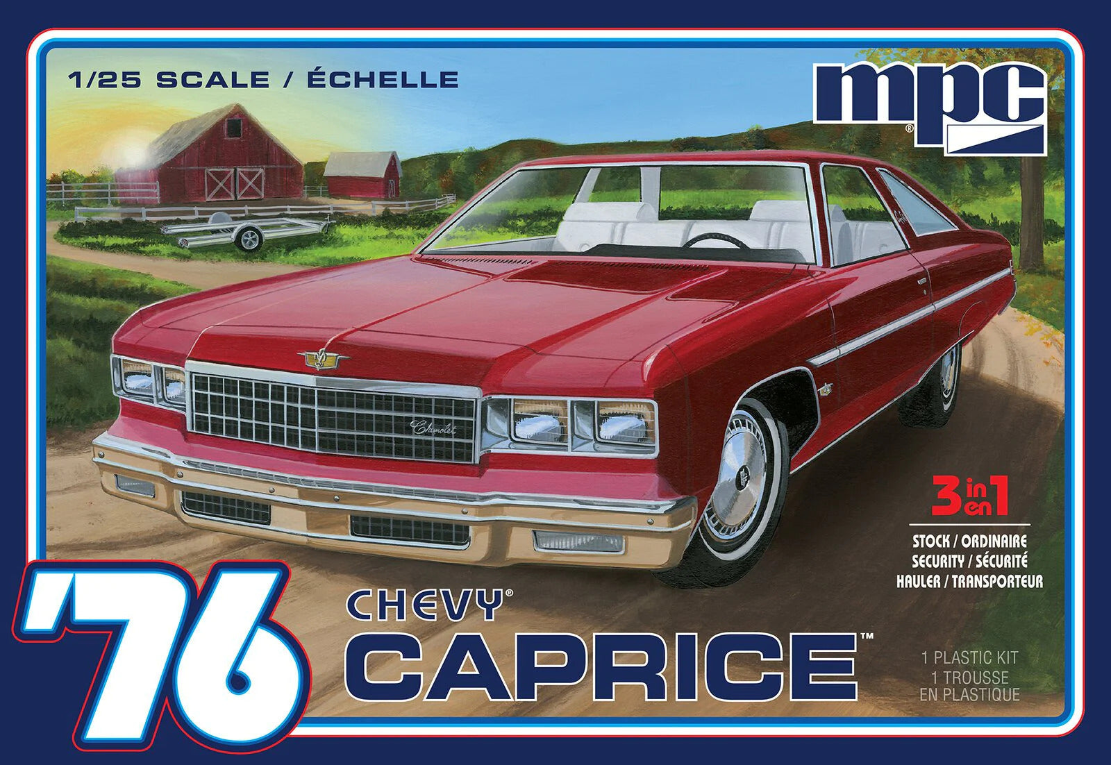 MPC963M MPC 1/25 1976 Chevy Caprice w/Trailer 2T Plastic Model Kit MPC