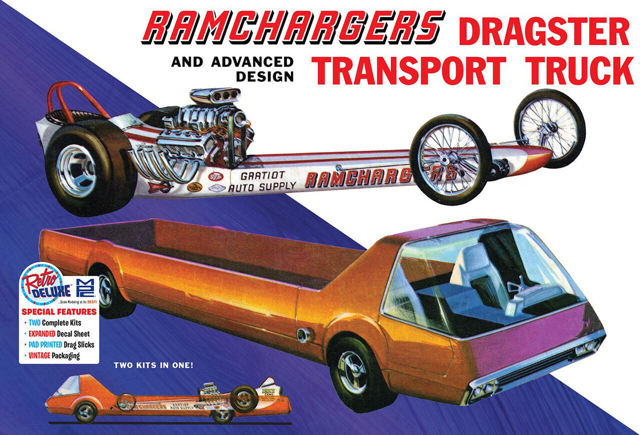 MPC970 MPC 1/25 Ramchargers Dragster & Transporter Truck Plastic Model Kit MPC