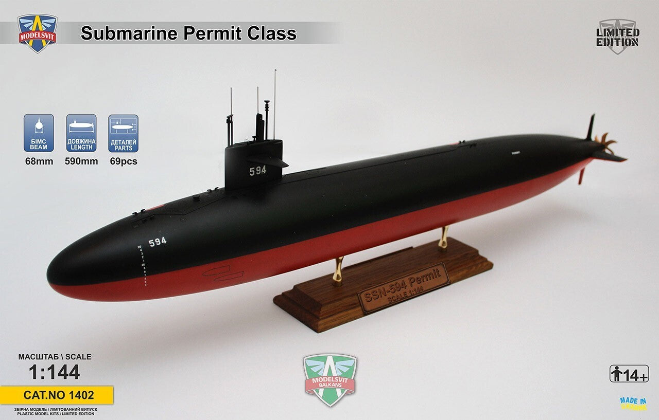 MSVIT1402 ModelSvit 1/144 USS Permit (SSN-594) Plastic Model Kit Modelsvit