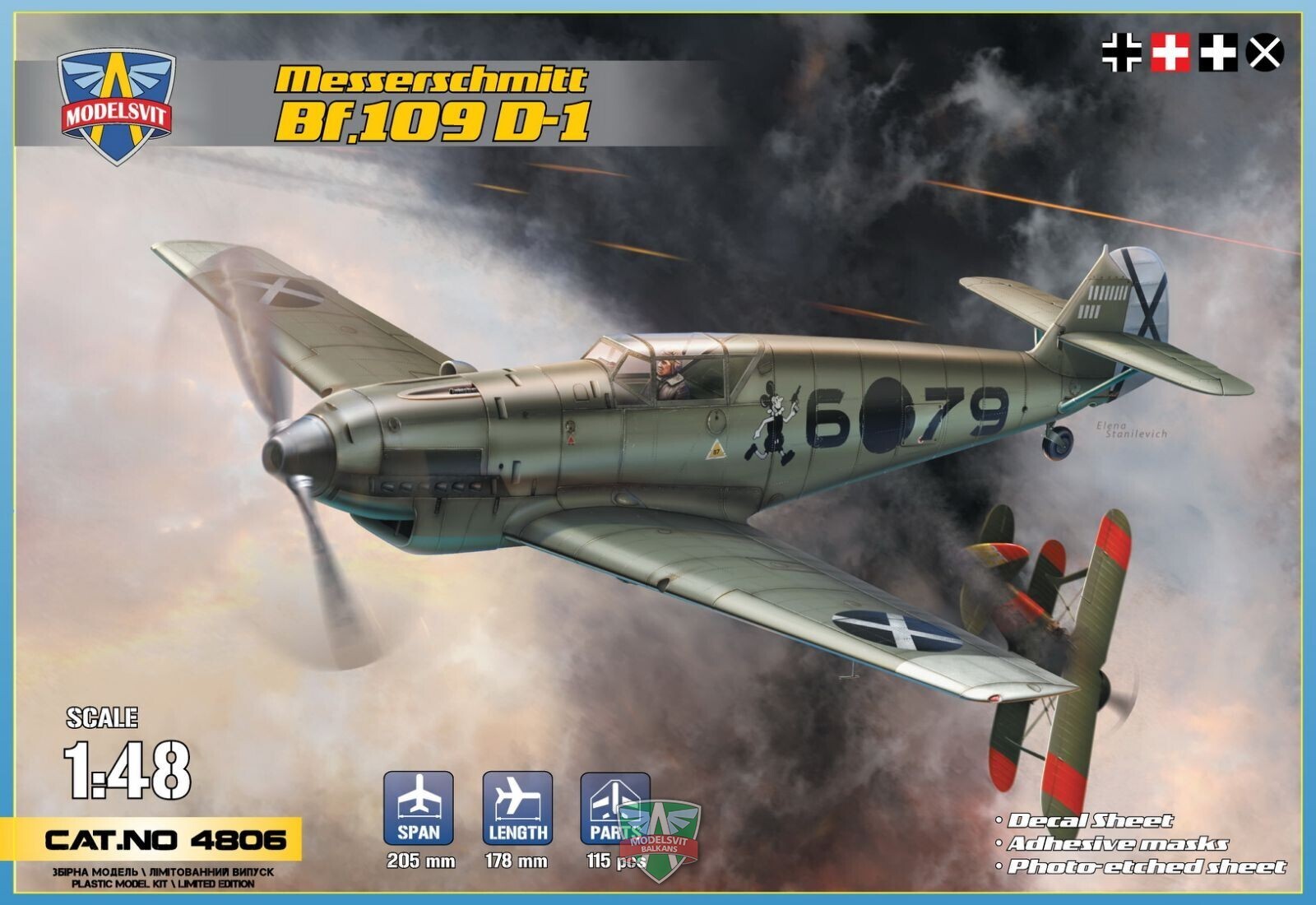 MSVIT4806 ModelSvit 1/48 Messershmitt Bf.109 D-1 Plastic Model Kit Modelsvit