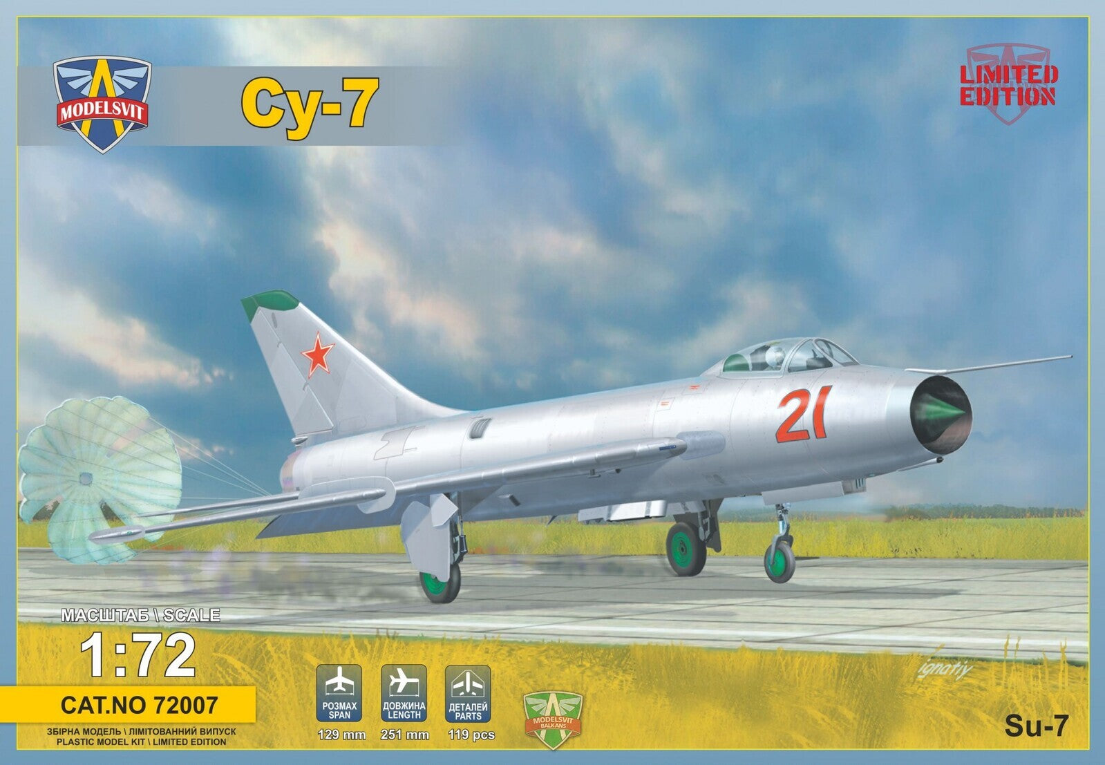 MSVIT72007 ModelSvit 1/72 Sukhoi Su-7 Soviet fighter Plastic Model Kit Modelsvit