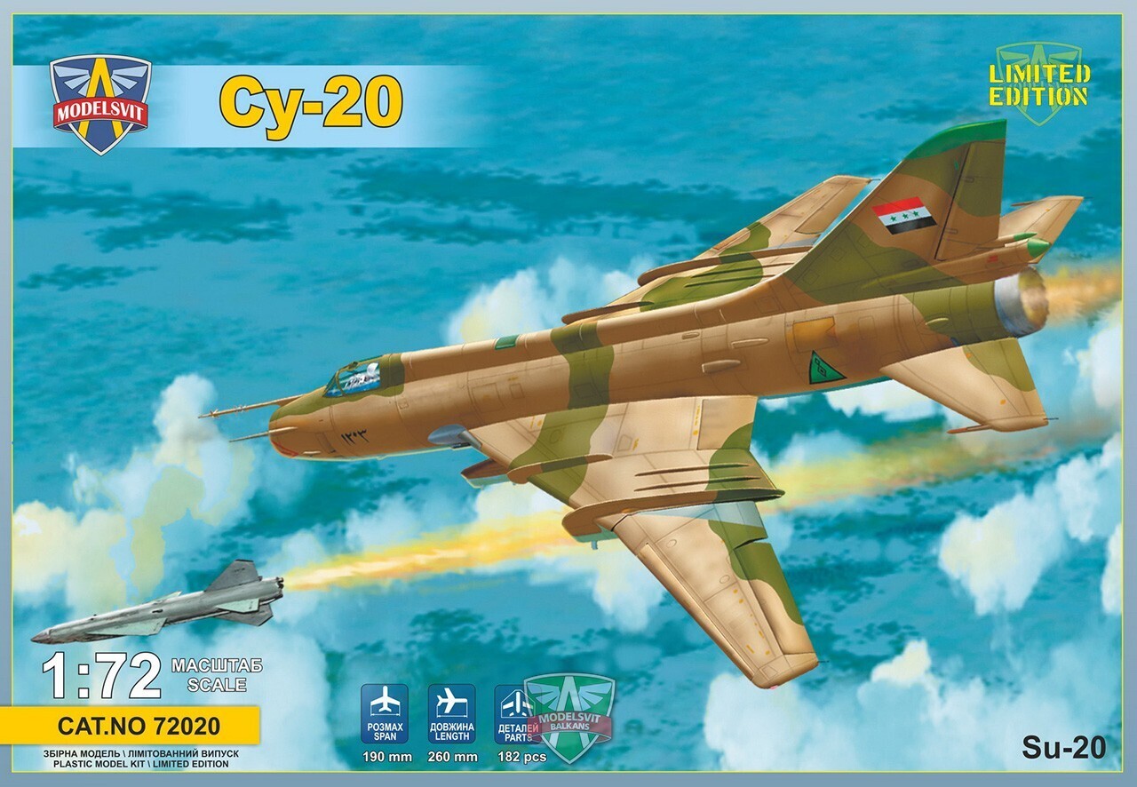 MSVIT72020 ModelSvit 1/72 Sukhoi Su-20 (with Kh-28 missile) Plastic Model Kit Modelsvit