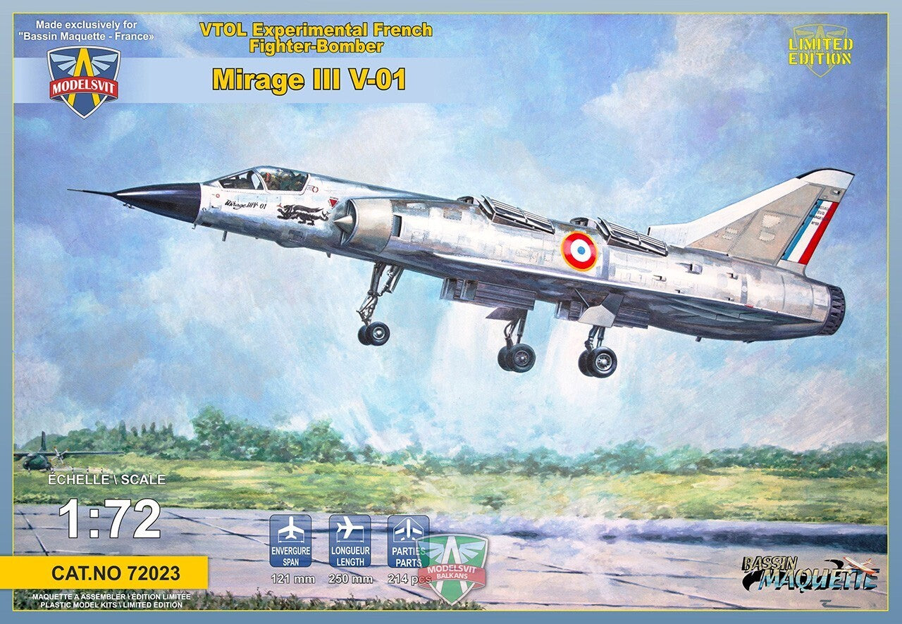 MSVIT72023 ModelSvit 1/72 Mirage III V-01 French VTOL Plastic Model Kit Modelsvit