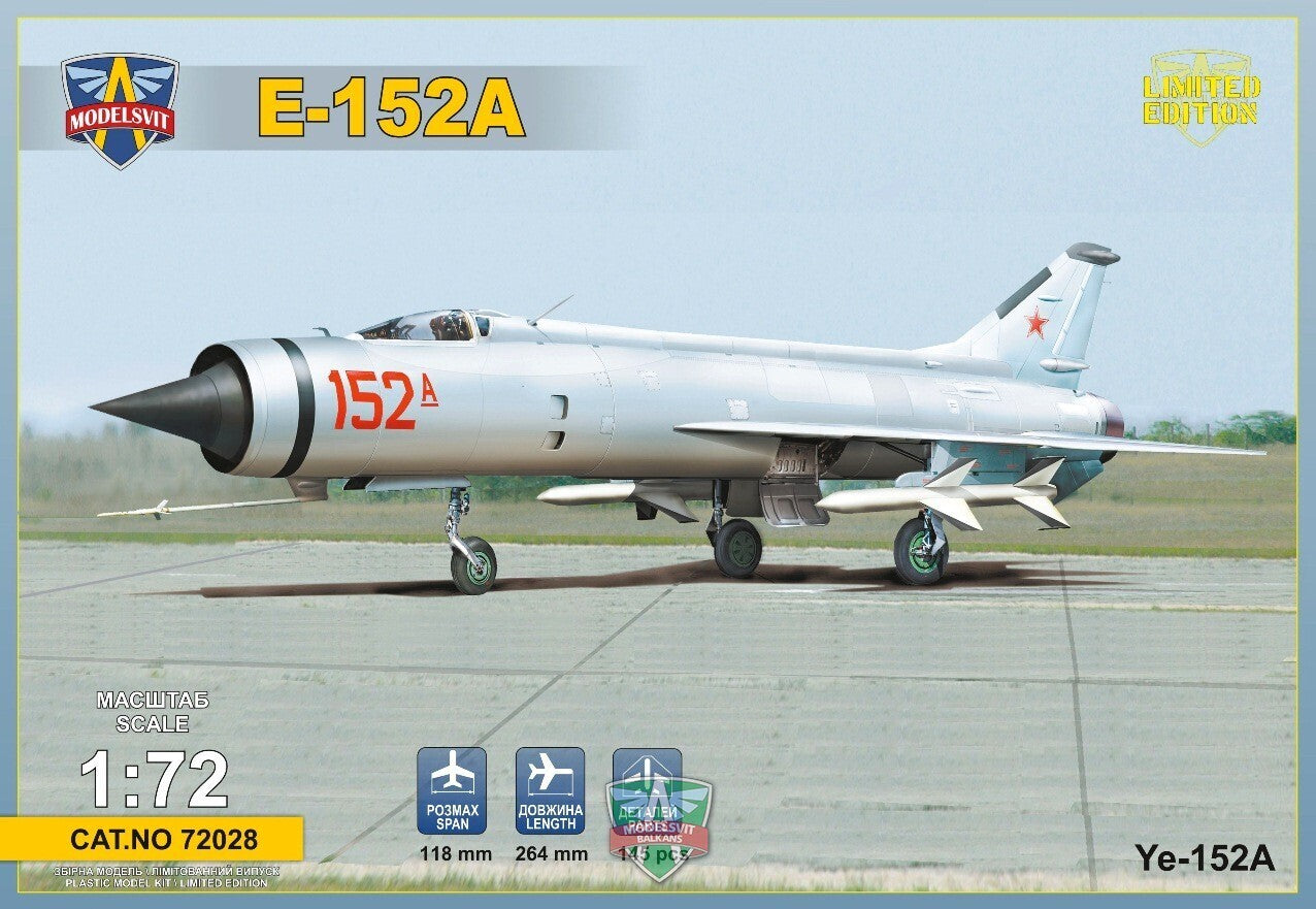 MSVIT72028 ModelSvit 1/72 Ye-152A Soviet twin-engined interceptor prototype Plastic Model Kit Modelsvit