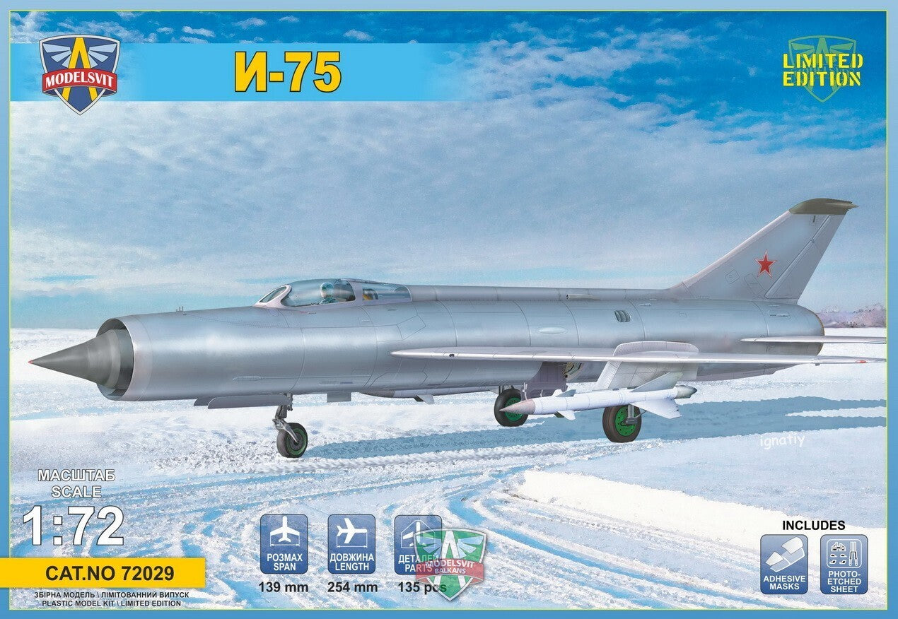 MSVIT72029 ModelSvit 1/72 I-75 Advanced soviet interceptor prototype Plastic Model Kit Modelsvit