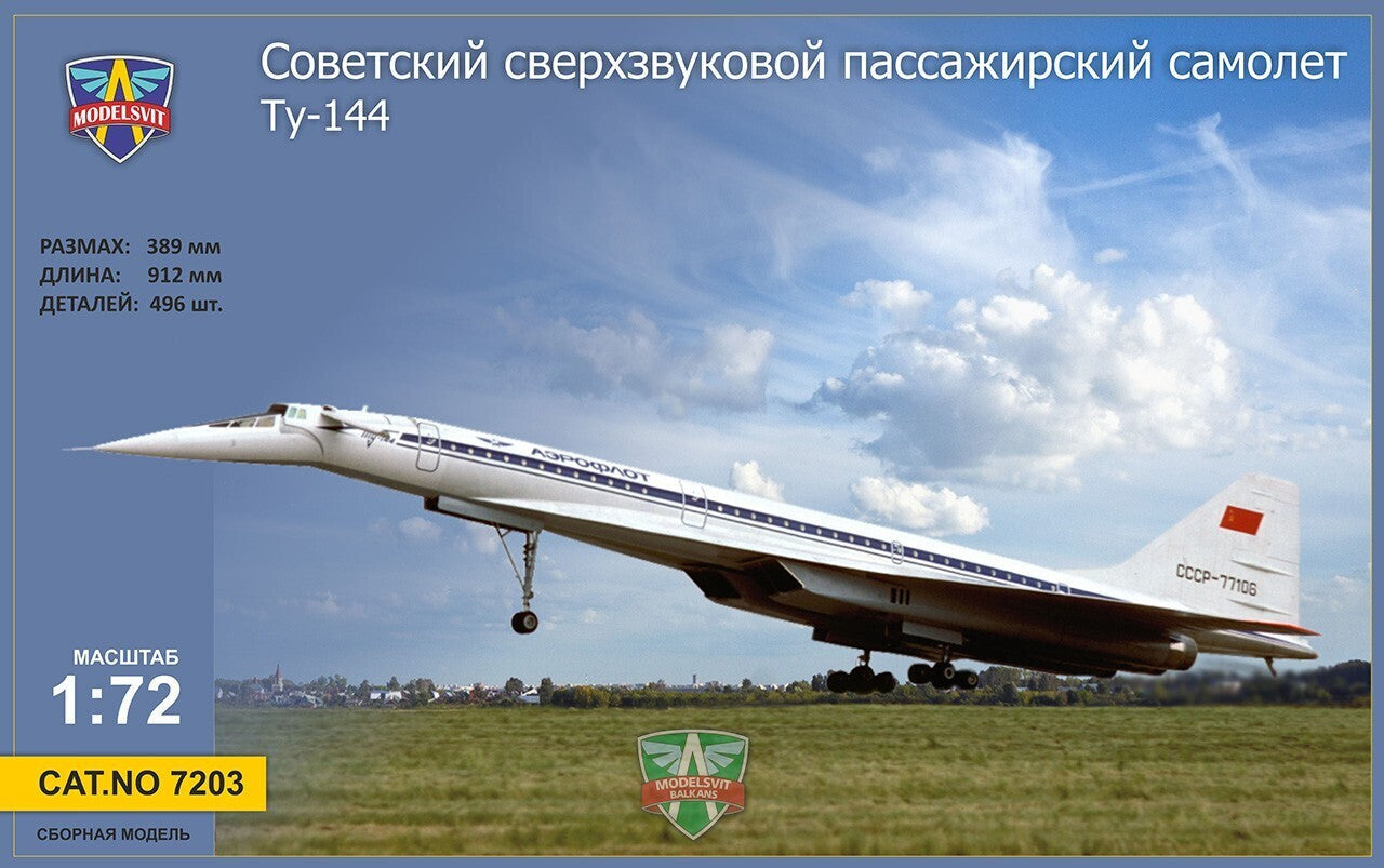 MSVIT7203 ModelSvit 1/72 Tupolev Tu-144 supersonic airliner Plastic Model Kit Modelsvit