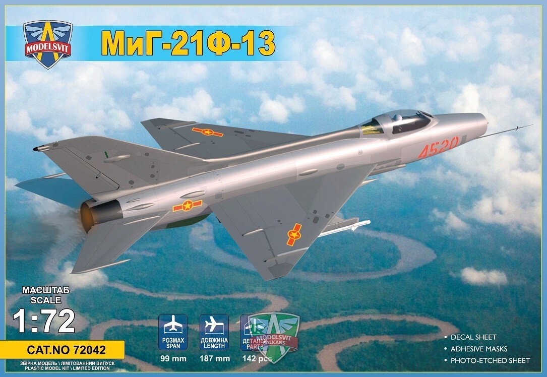 MSVIT72042 ModelSvit 1/72 MiG-21F-13 supersonic jet fighter Plastic Model Kit Modelsvit