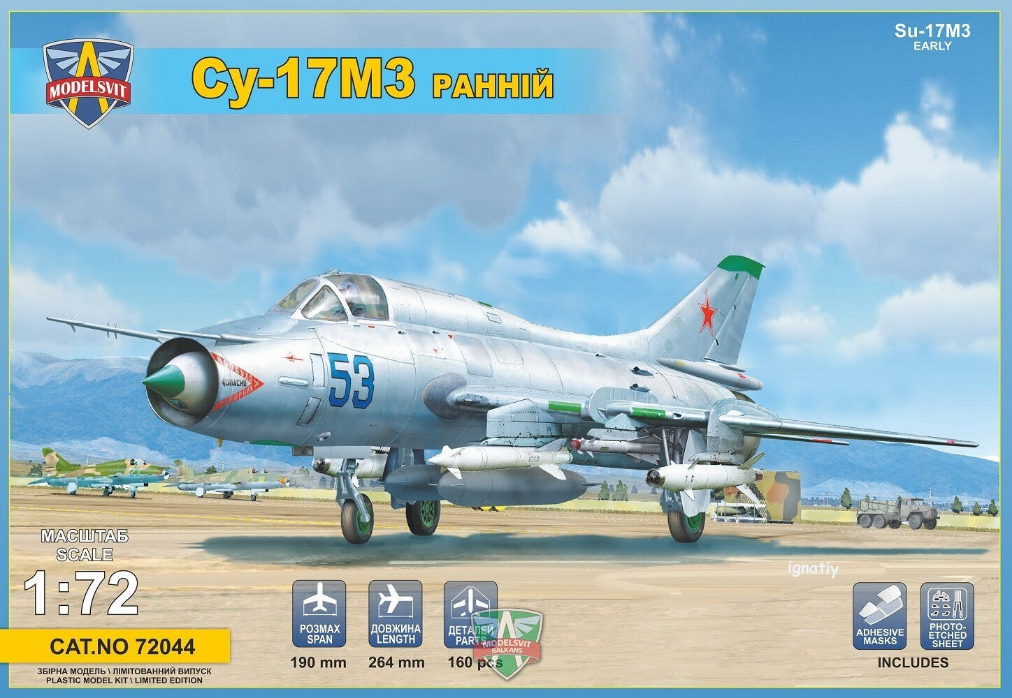 MSVIT72044 ModelSvit 1/72 Su-17M3 "Early prod." advanced fighter Plastic Model Kit Modelsvit