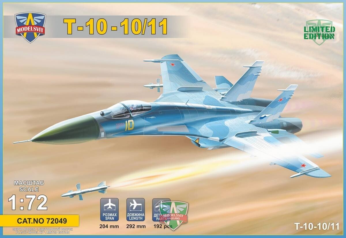 MSVIT72049 ModelSvit 1/72 T-10-10/11 Advanced Frontline Fighter prototype Plastic Model Kit Modelsvit