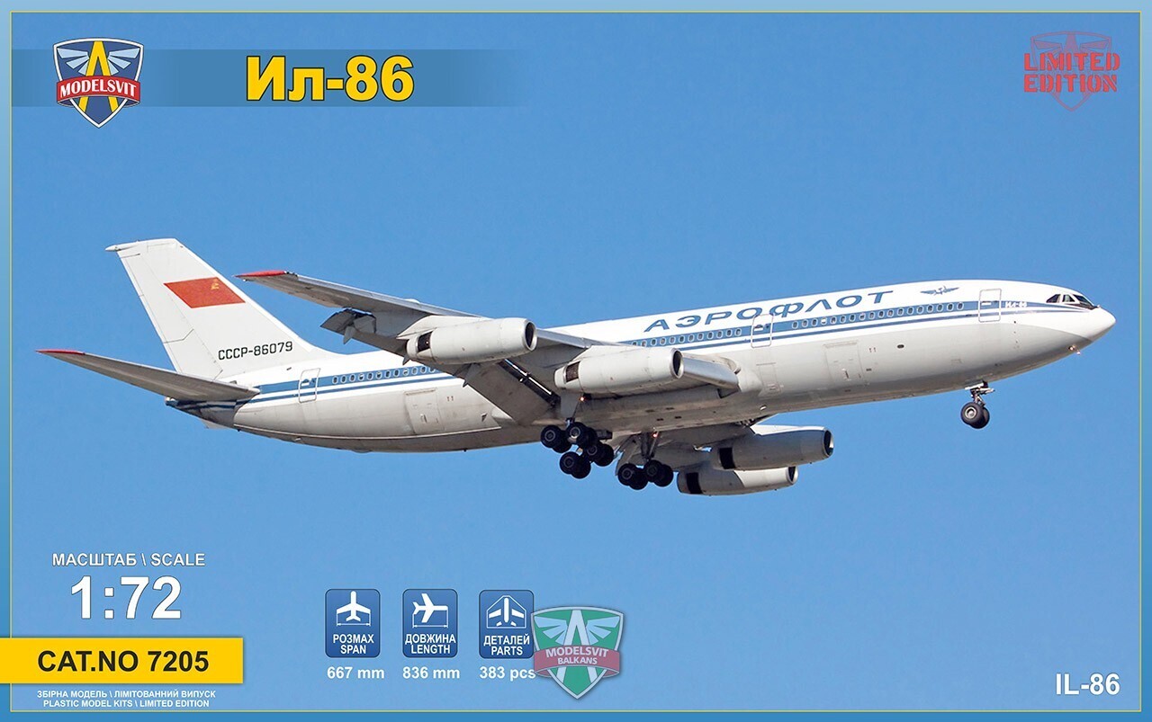 MSVIT7205 ModelSvit 1/72 IL-86 wide-body airliner Plastic Model Kit Modelsvit