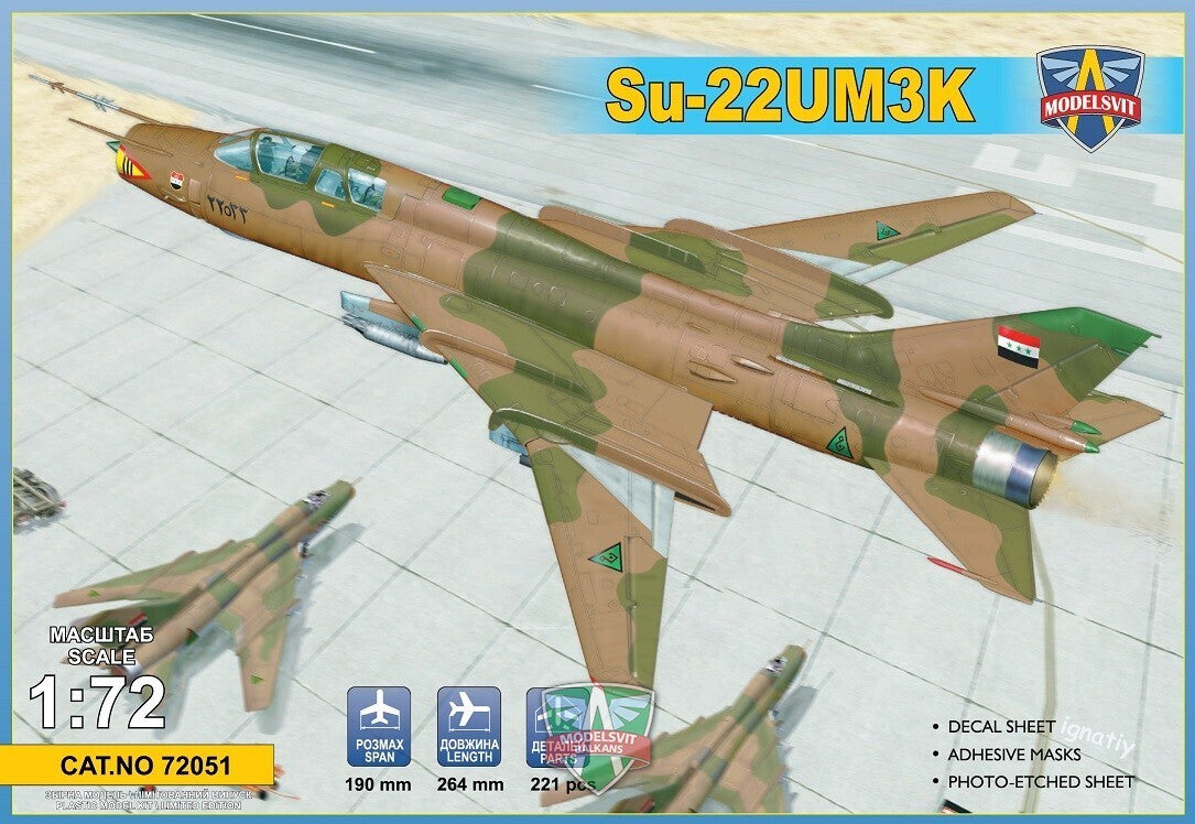 MSVIT72051 ModelSvit 1/72 Su-22UM3K advanced two-seat trainer (Export version) Plastic Model Kit Modelsvit