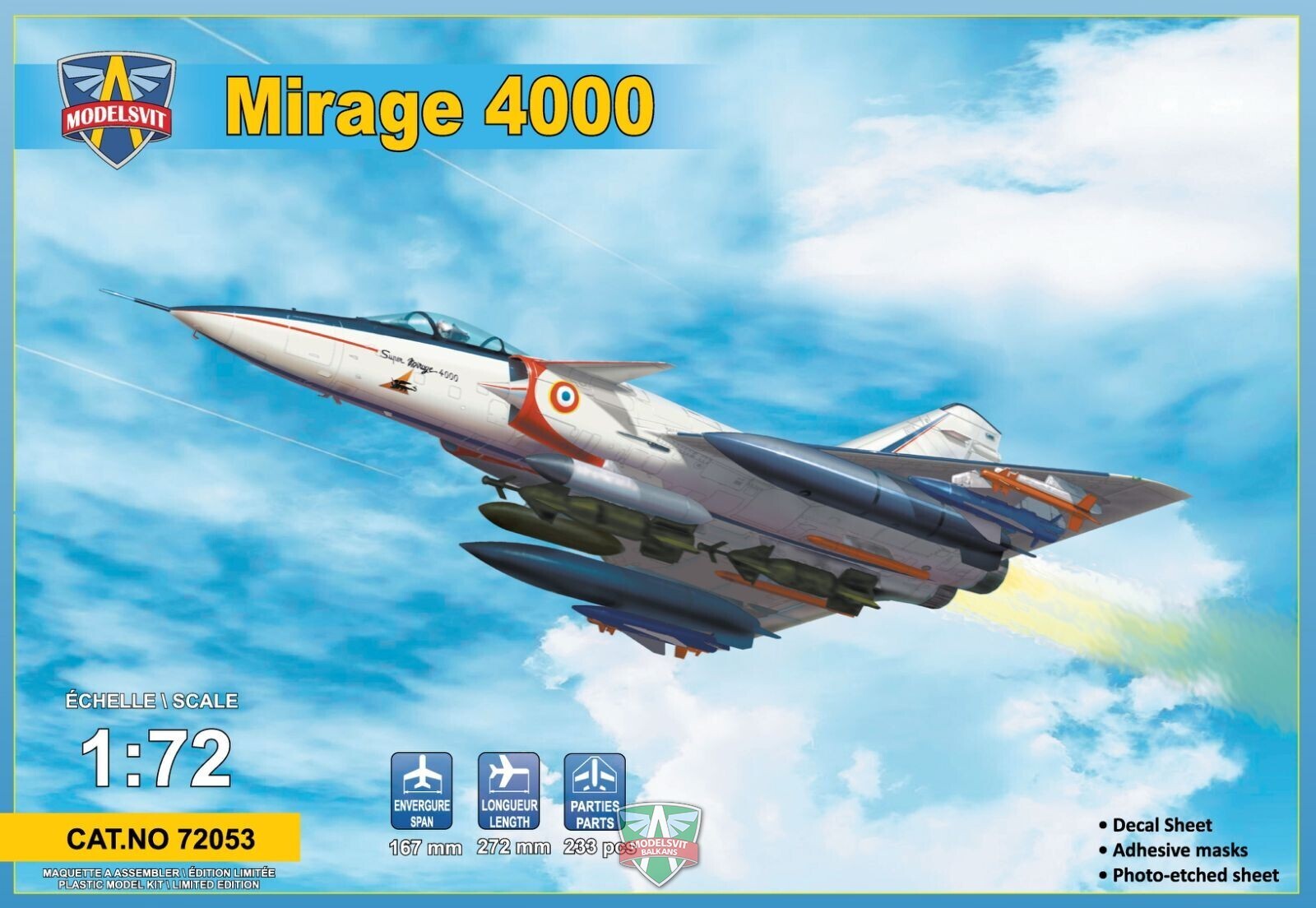 MSVIT72053 ModelSvit 1/72 Mirage 4000 Plastic Model Kit Modelsvit