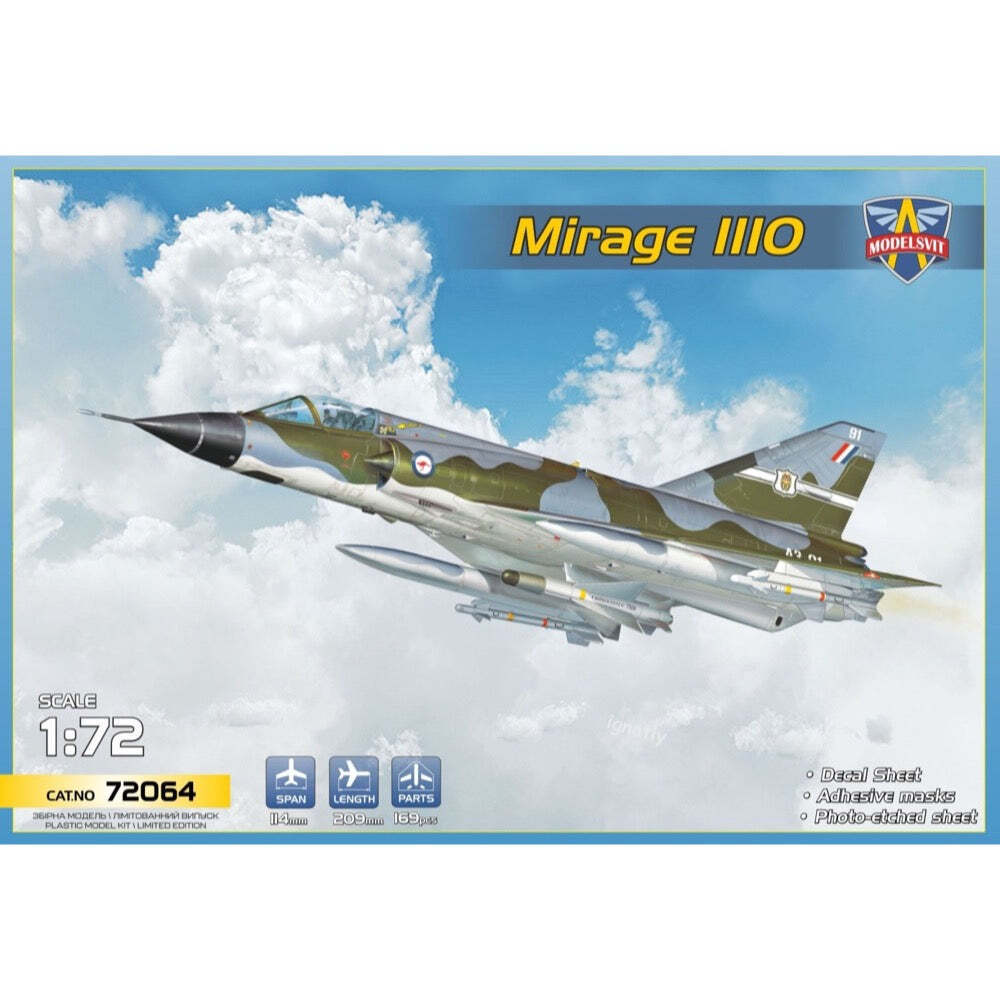 MSVIT72064 ModelSvit 1/72 Mirage IIIO Plastic Model Kit *Aus Decals* Modelsvit