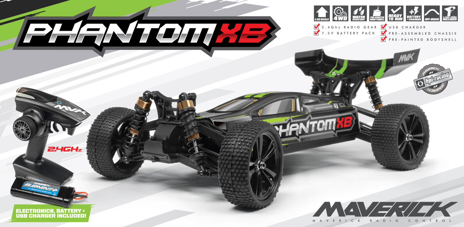 MV150075 Maverick Phantom XB 1/10 Brushed Electric Buggy [150075] Maverick