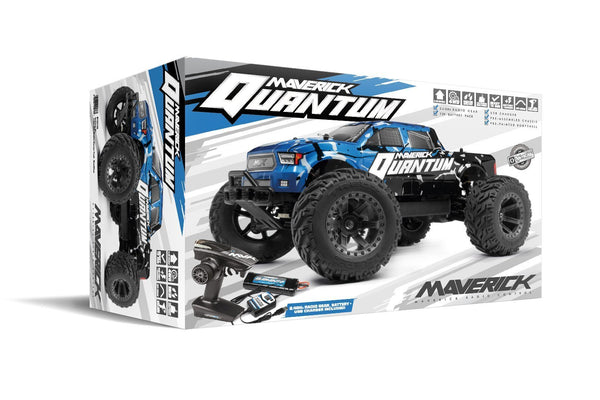 MV150100 Maverick Quantum MT 1/10 4WD Brushed Electric Monster Truck (Black/Blue) [150100]