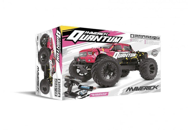 MV150101 Maverick Quantum MT 1/10 4WD Brushed Electric Monster Truck (Pink/Yellow) [150101]