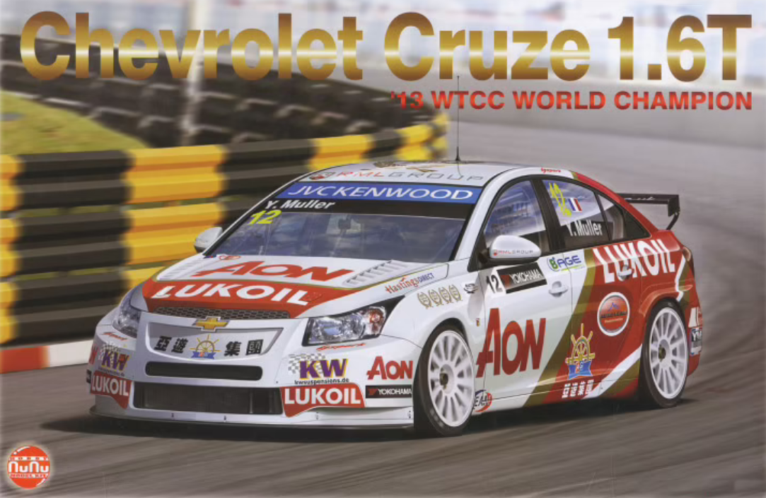 NU-24022 NuNu 1/24 Chevrolet Cruze 1.6t World champion Plastic Model Kit NuNu