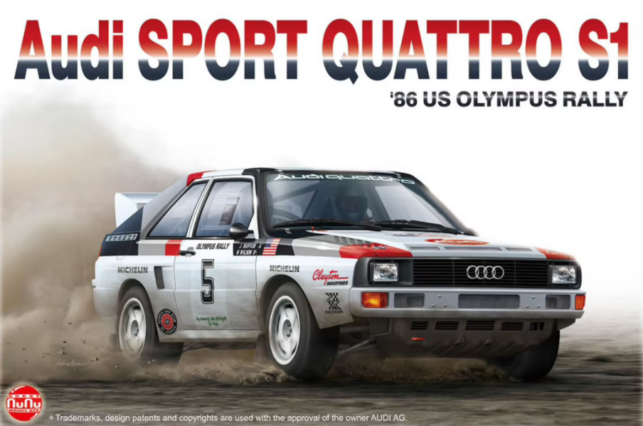 NU-24023 NuNu 1/24 Audi Quattro Sport S1 Plastic Model Kit NuNu