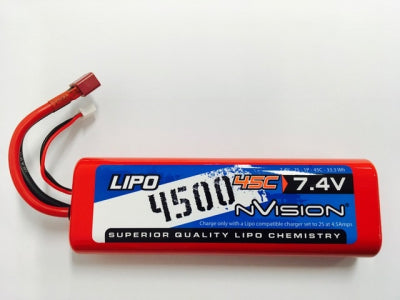 NVO1109 nVision Sport Lipo 4500 45C 7.4V 2S Deans