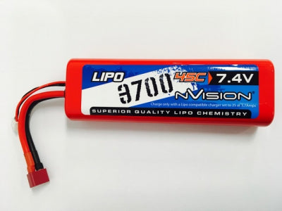 NVO1110 nVision Sport Lipo 3700 45C 7.4V 2S Deans